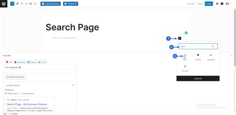edit search results page wordpress